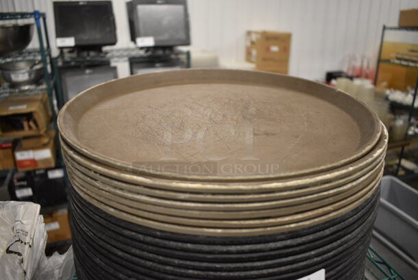 49 Round Serving Trays; 42 Black and 7 Brown. 14x14x1. 49 Times Your Bid! - Image 2 of 3