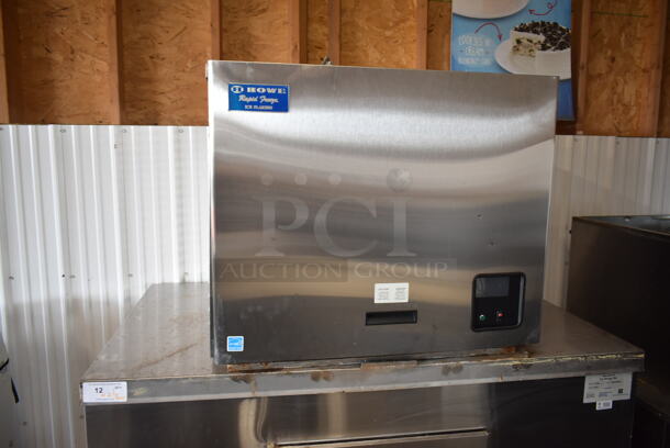 Howe Stainless Steel Commercial Ice Head on CP1500 Stainless Steel Ice Bin w/ 2 Black Poly Portable Ice Bins. 120 Volts, 1 Phase - Image 2 of 12