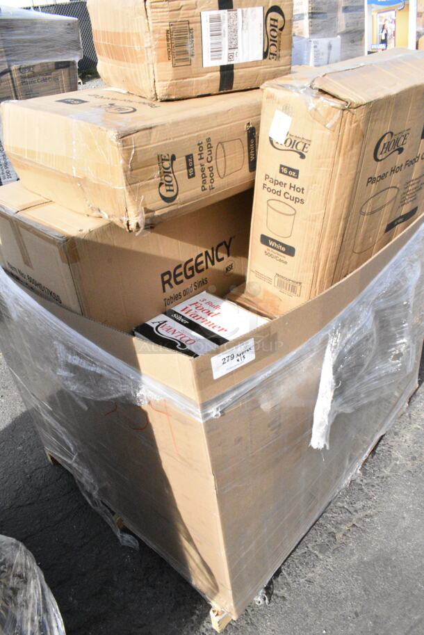 15 BRAND NEW Boxes Including Choice 16 oz Paper Hot Food Cups, Avantco Food Warmer, 760SOUP18WB Choice 12 oz. White Double Poly-Coated Paper Food Cup - 1000/Case, 129MCS16B Choice 16 oz. Black 8" x 5 1/4" x 1 1/2" Rectangular Microwavable Heavy Weight Container with Lid - 150/Case, 760SOUP16WB Choice 16oz. White Double Poly Paper Food Cup. 15 Times Your Bid!  - Image 3 of 5