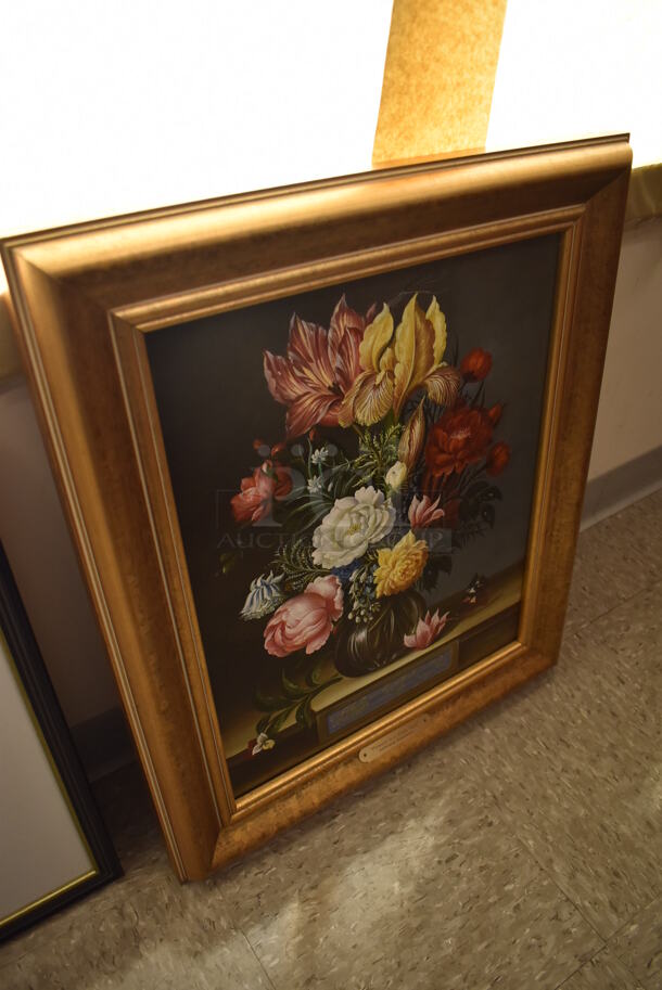 Framed Canvas Painting Reproduction of Flowers in a Glass Vase by Ambrosius Bosschaert From Art Dealer Ed Mero! - Image 2 of 6