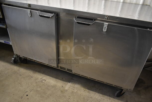 Beverage Air WTR60A Stainless Steel Commercial 2 Door Undercounter Cooler on Commercial Casters. 115 Volts, 1 Phase. Tested and Powers On But Does Not Get Cold - Image 3 of 7
