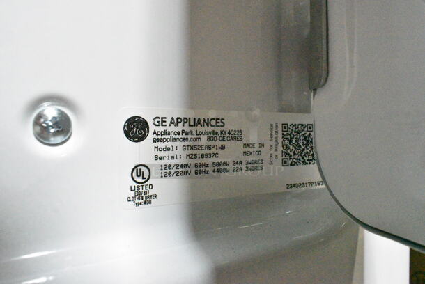 BRAND NEW SCRATCH AND DENT! General Electric GE GTX52EASP1WB 6.2 cu. ft. Front Load Electric Commercial Dryer - Free Use. 120/208-240 Volts, 1 Phase.  - Image 8 of 8