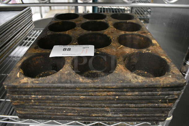 11 Metal 12 Cup Muffin Baking Pans. 13.5x18x2. 11 Times Your Bid!