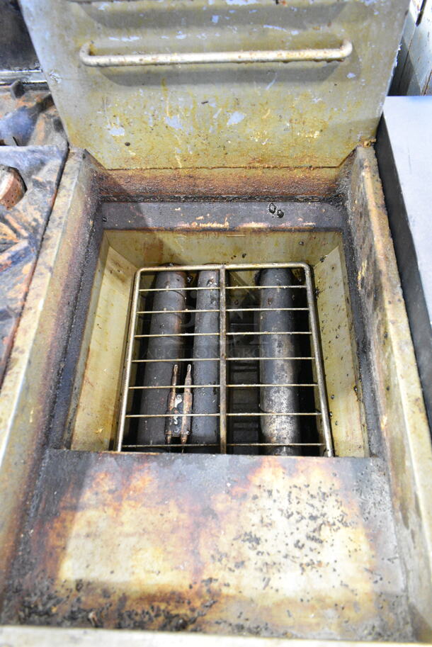 2020 Atena F3-N Stainless Steel Commercial Floor Style Natural Gas Powered Deep Fat Fryer w/ 3 Metal Fry Baskets. 90,000 BTU.  - Image 4 of 6