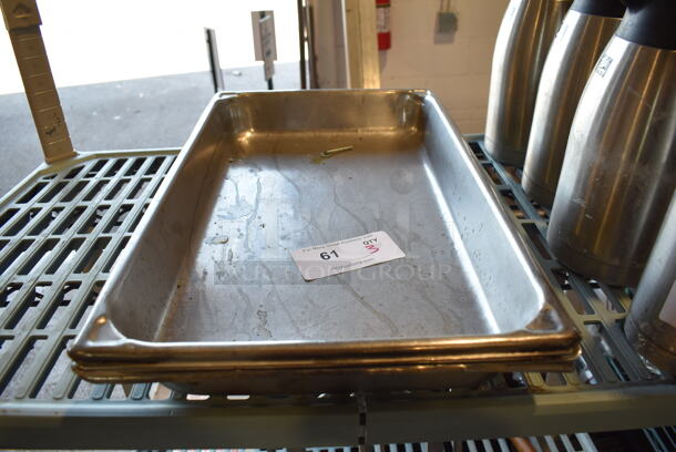 3 Stainless Steel Full Size Drop In Bins. 1/1x2.5. 3 Times Your Bid!