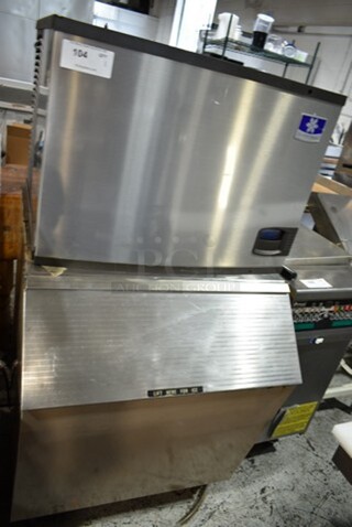 Manitowoc IY0686C-161 Stainless Steel Commercial Ice Head on Manitowoc C4 Ice Bin. 115 Volts, 1 Phase. 