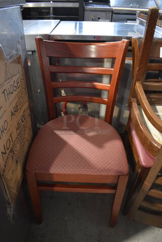 3 Various Wooden Dining Chairs w/ Patterned Seat Cushion. 17x17x34. 3 Times Your Bid!