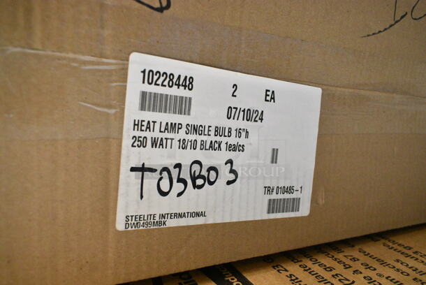 BRAND NEW IN BOX! Steelite International DW0499MBK Portable Single Head Heat Lamp.  - Image 3 of 3