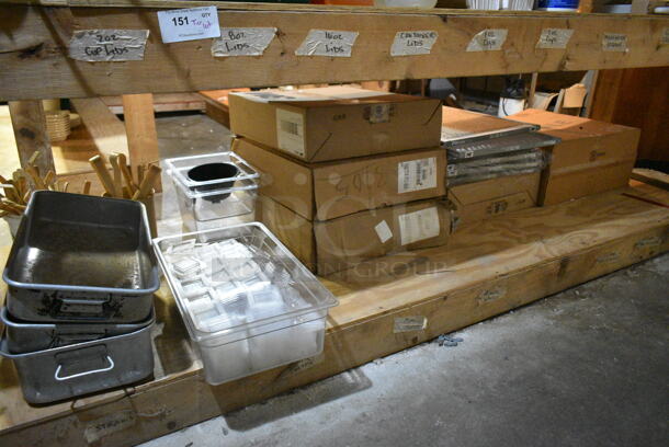 ALL ONE MONEY! Tier Lot of Various Items Including 3M Filters,20x25x1 Filters, Metal Baking Pans and Poly Tongs. (basement)  - Image 1 of 12