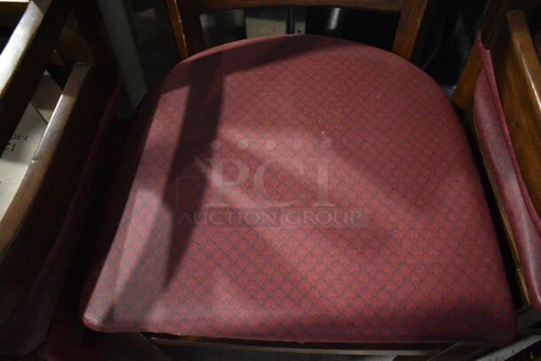3 Various Wooden Dining Chairs w/ Patterned Seat Cushion. 17x17x34. 3 Times Your Bid! - Image 5 of 6