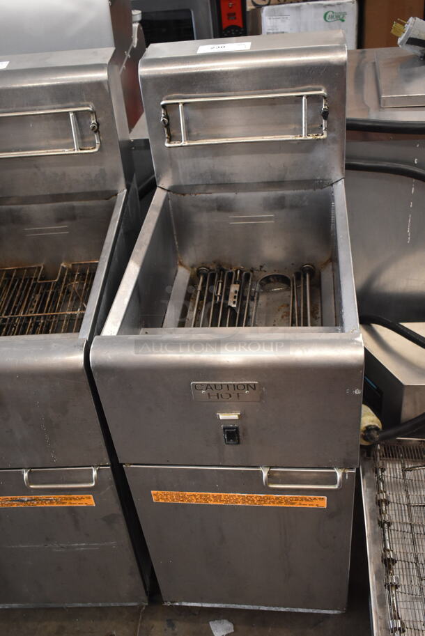 2015 Frymaster SR14ESD Stainless Steel Commercial Floor Style Electric Powered Deep Fat Fryer. 208 Volts, 3 Phase.  - Image 1 of 7