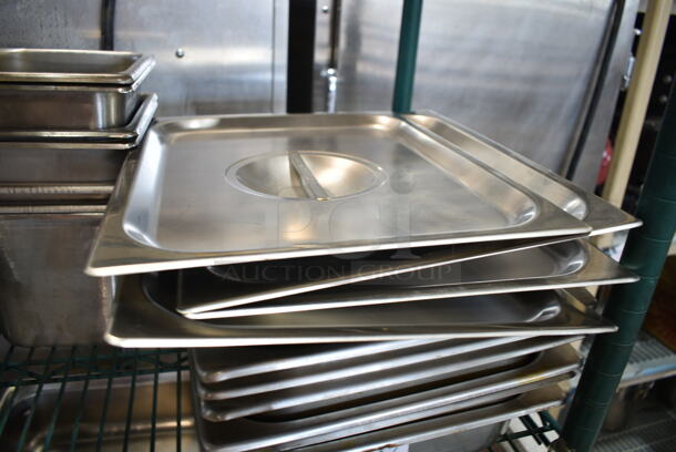 32 Various Stainless Steel Items Including Drop In Bins, Drop In Bin Lids and Center Hinge Chafer Lids. Includes 7x6.5x6, 7x6.5x2.5. 32 Times Your Bid! - Image 8 of 9