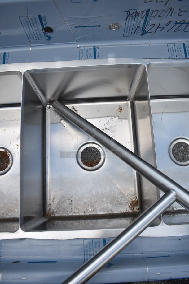 BRAND NEW! Advance Tabco DTC-3-1620-66L Stainless Steel 3 Bay Dishwasher Table. Bays 16x20x12 - Image 5 of 8