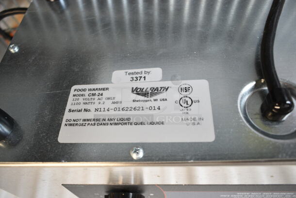 BRAND NEW SCRATCH AND DENT! Vollrath CM-24 72045 Cayenne Twin Well 4 Qt. Rethermalizer . 120 Volts, 1 Phase. Tested and Working! - Image 4 of 4