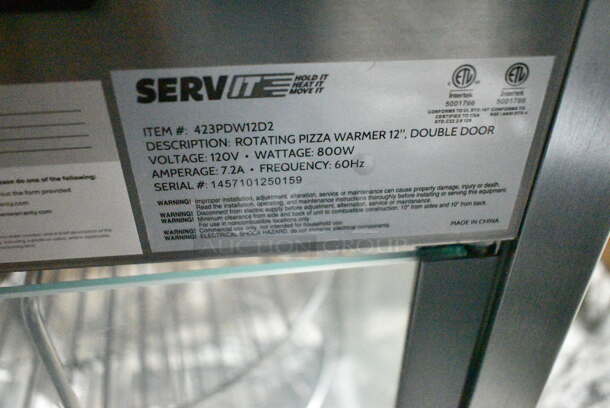 BRAND NEW SCRATCH AND DENT! ServIt 423PDW12D2 Stainless Steel 12" Self-Service Pizza Warmer with 4-Shelf Rotating Rack. 120 Volts, 1 Phase. Tested and Working! - Image 7 of 7