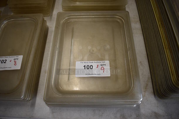 ALL ONE MONEY! Lot of 9 Clear Poly 1/2 Size Drop In Bin Lids! - Image 1 of 2