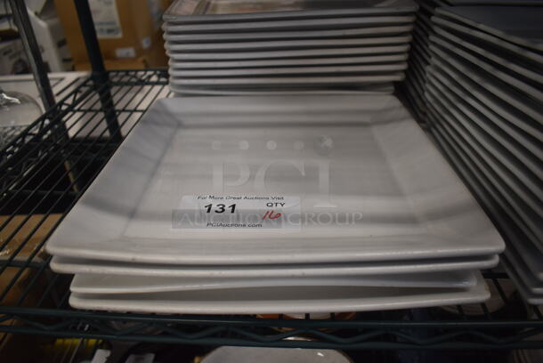 16 White Ceramic Square Plates. 12x12x1. 16 Times Your Bid! - Image 1 of 3