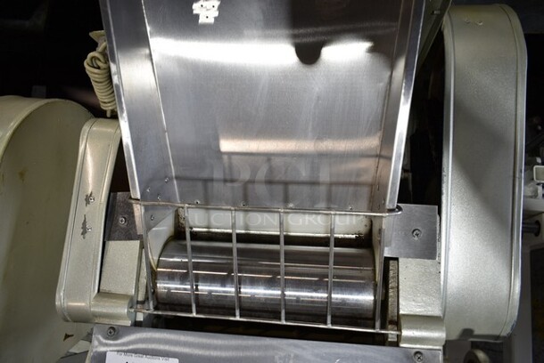 HC YJ-130 Metal Commercial Floor Style Dough Sheeter. 220 Volts.  - Image 4 of 7