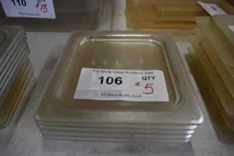 ALL ONE MONEY! Lot of 5 Clear Poly 1/6 Size Drop In Bin Lids!