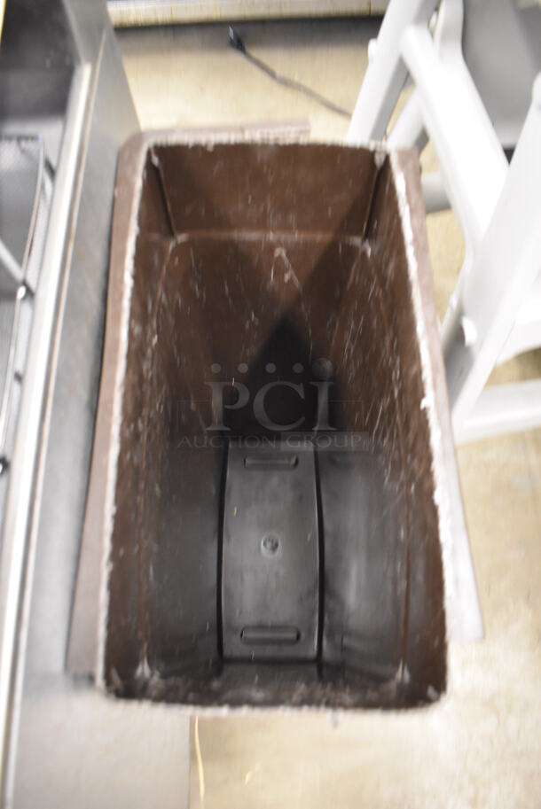 Brown Poly Slim Jim Trash Can. 11x20x30 - Image 3 of 3