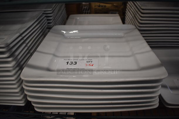 ALL ONE MONEY! Lot of 12 White Ceramic Plates. Includes 12x12x1.5 - Image 1 of 3