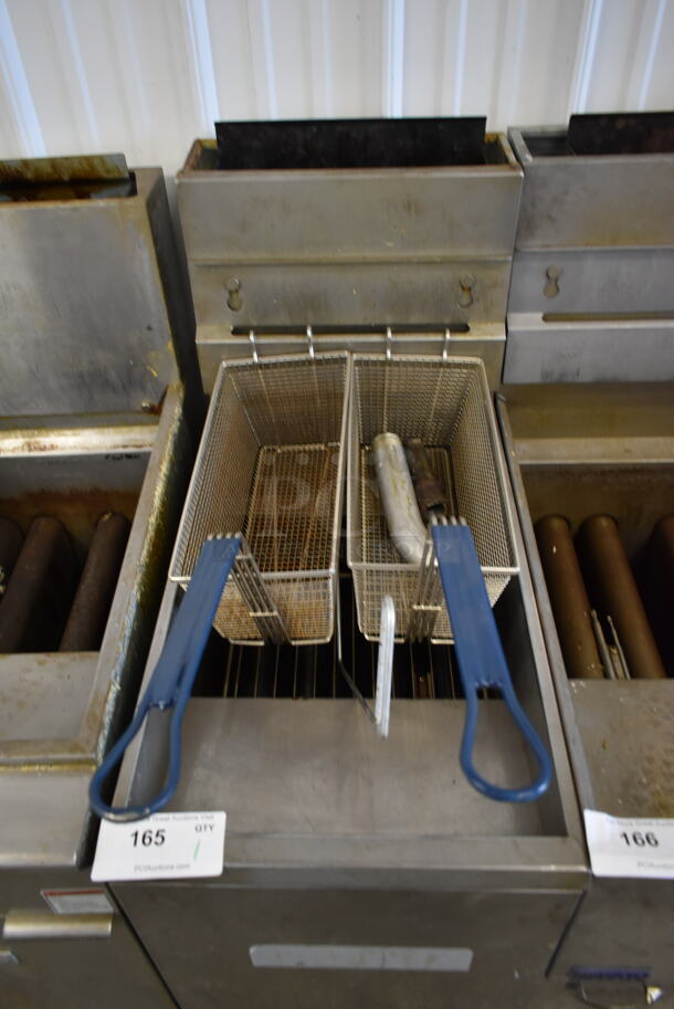 2020 Pitco Frialator 40D Stainless Steel Commercial Floor Style Natural Gas Powered Deep Fat Fryer w/ 2 Metal Fry Baskets. 107,000 BTU. - Image 2 of 5