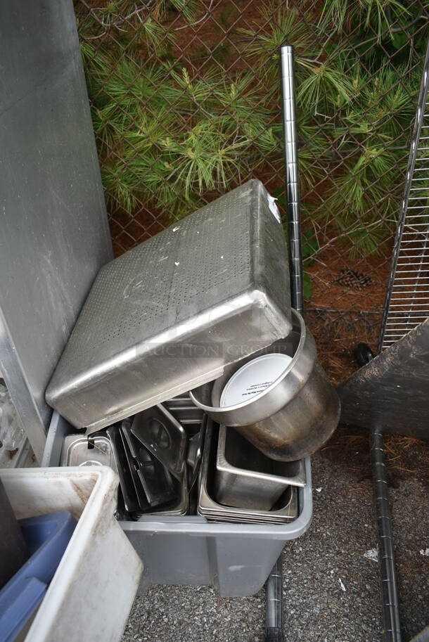 ALL ONE MONEY! Lot of Metal Commercial Pan Transport Rack on Commercial Casters, Cookie Merchandiser, Poly Bins. - Image 3 of 4