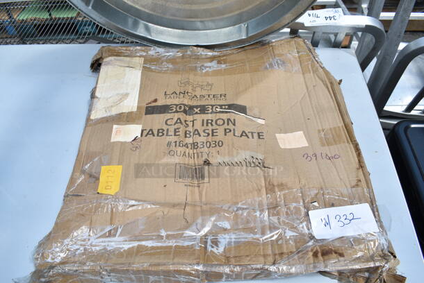 3 BRAND NEW SCRATCH AND DENT! Items; Black Bar Height Tolix Style Bar Stool, Round Metal Lids and 164TB3030 Cast Iron Table Base Plate. 3 Times Your Bid! - Image 6 of 7