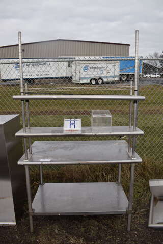 Stainless Steel Commercial Table w/ Commercial Can Opener, Mount, 2 Tier Over Shelf and Under Shelf. 48x30x83