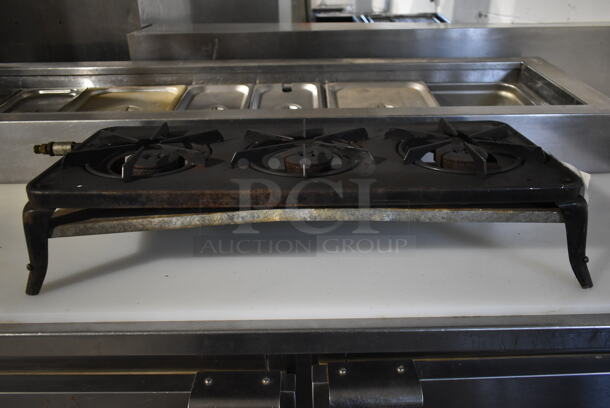 Metal Countertop Propane Gas Powered 3 Burner Range.  - Image 5 of 5