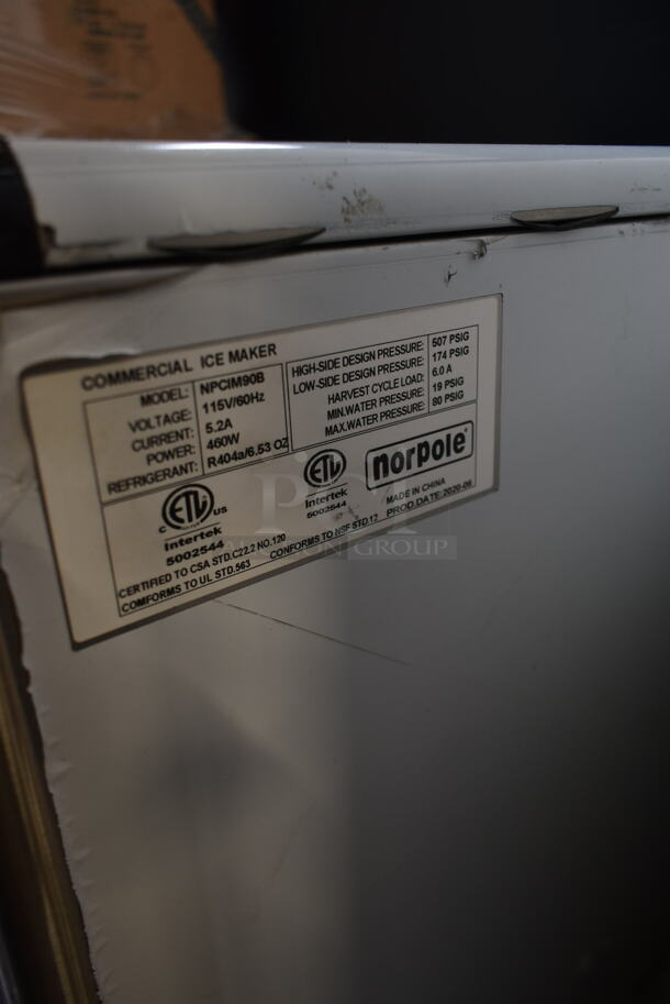 BRAND NEW SCRATCH AND DENT! Norpole NPCIM90B Stainless Steel Commercial Undercounter Self Contained Ice Machine. 115 Volts, 1 Phase. - Image 5 of 5