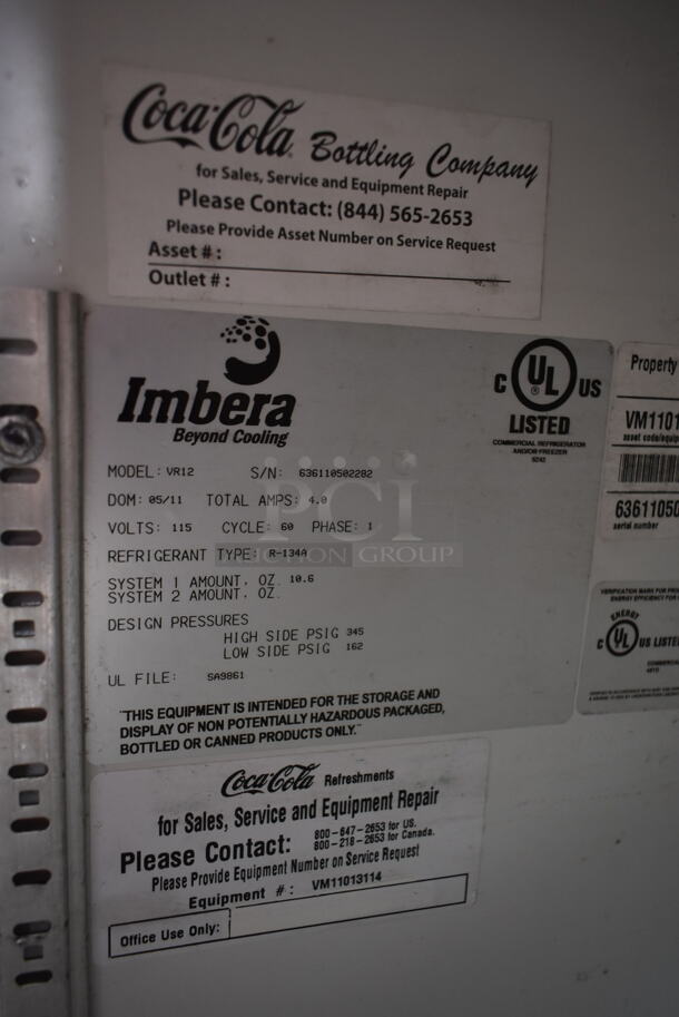 Imbera VR12 Metal Commercial Single Door Reach In Cooler Merchandiser. 115 Volts, 1 Phase. Tested and Powers On But Does Not Get Cold - Image 4 of 4