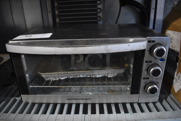 Hamilton Beach Chrome Finish Countertop Electric Powered Toaster Oven. 17x11x9 - Image 1 of 5