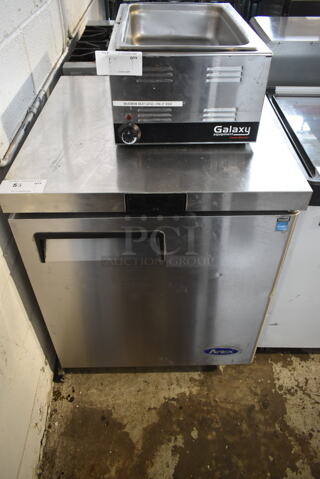 2020 Atosa MGF8401GR Stainless Steel Commercial Single Door Undercounter Cooler on Commercial Casters. 115 Volts, 1 Phase. Tested and Working!