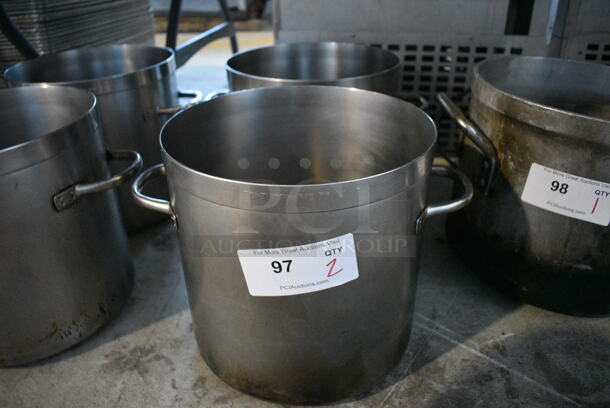 2 Metal Stock Pots. 14x11x11. 2 Times Your Bid!