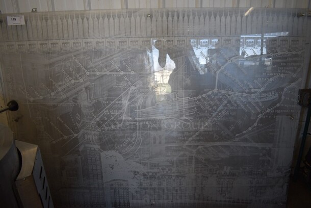 4 White and Clear Poly Pictures w/ Skyline and Subway Map Designs. 72x0.25x51. 4 Times Your Bid! - Image 2 of 4