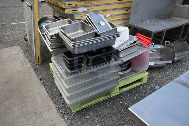 ALL ONE MONEY! PALLET LOT of Various Stainless Steel Drop In Bins and Poly Bins. - Image 2 of 4