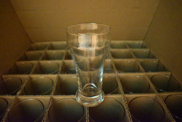Box of 72 BRAND NEW Libbey 8 oz Pilsner Glasses. 2.5x2.5x5.5. (bar)