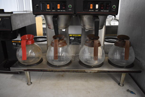 Bunn Stainless Steel Commercial Countertop 6 Burner Coffee Machine w/ 2 Metal Brew Baskets and 4 Coffee Pots. 30x20x21 - Image 4 of 6
