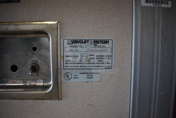 Servolift Eastern 502-4R Metal Commercial Portable Refrigerated Buffet Station w/ Sneeze Guard and Tray Slide on Commercial Casters. 120/208 Volts, 1 Phase. 92x42x49 - Image 6 of 8