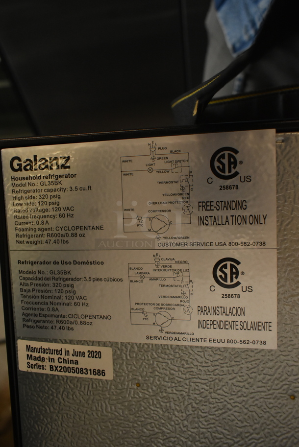 Galanz GL35BK Metal Mini Cooler. 115 Volts, 1 Phase. Tested and Working! - Image 4 of 4