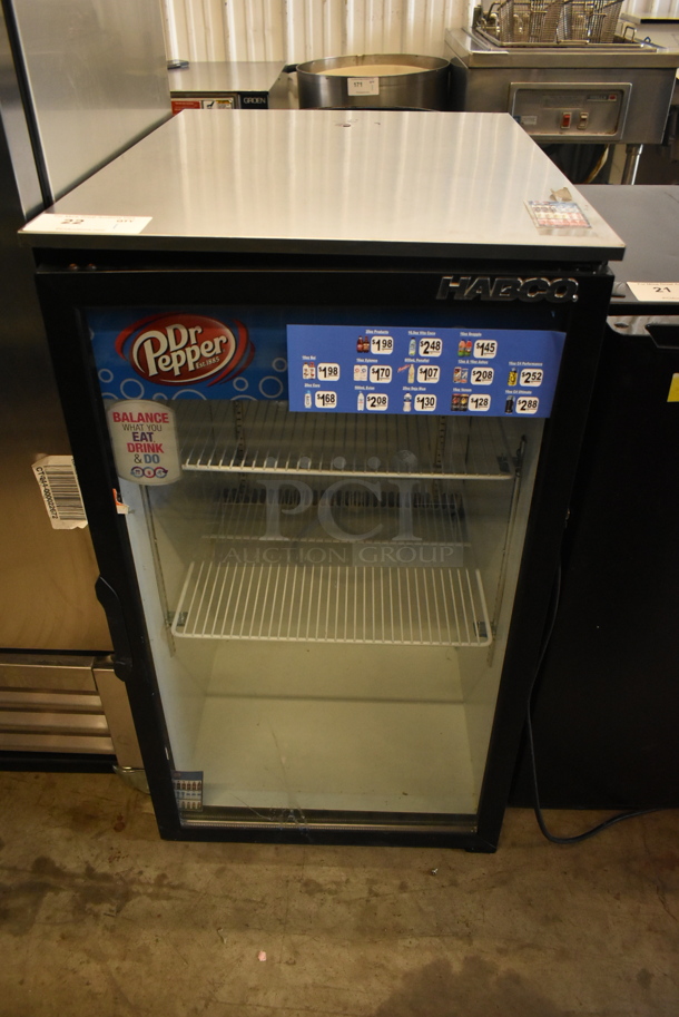Habco OC6 Metal Commercial Single Door Mini Cooler Merchandiser w/ Poly Coated Racks. 115 Volts, 1 Phase. Tested and Working!