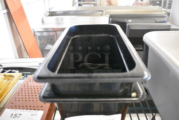 ALL ONE MONEY! Lot of 3 Various Black Poly 1/3 Size Drop In Bins. Includes 1/3x6 & 1/3x2.5. - Image 4 of 4