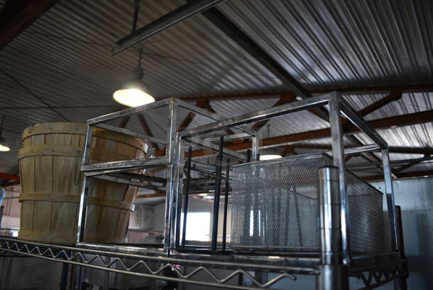 ALL ONE MONEY! Tier Lot of Various Items Including Wooden Bucket and Metal Risers - Image 2 of 4