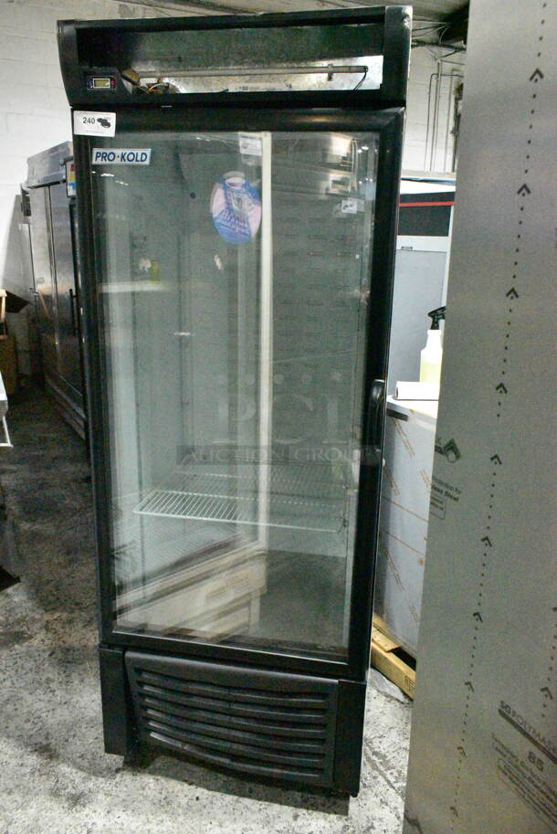 Pro-Kold CV16-ULH Metal Commercial Single Door Reach In Freezer Merchandiser w/ Poly Coated Racks on Commercial Casters. 115 Volts, 1 Phase. Tested and Working! - Image 1 of 6