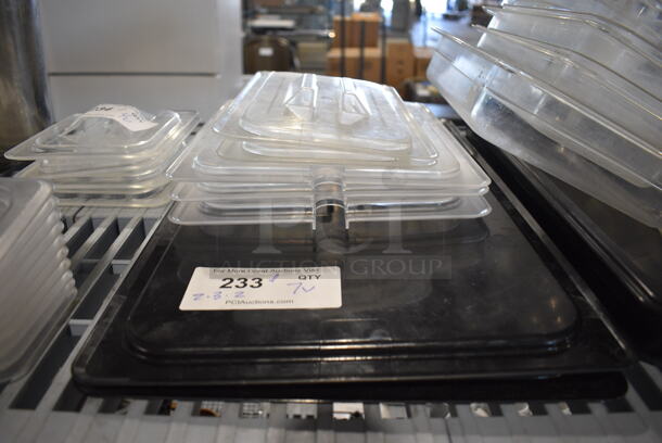 ALL ONE MONEY! Lot of 7 Various Poly Drop In Bin Lids! Includes Full and Half Size.