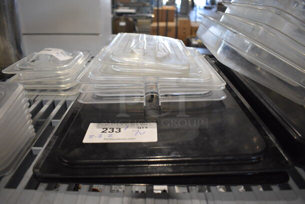 ALL ONE MONEY! Lot of 7 Various Poly Drop In Bin Lids! Includes Full and Half Size. - Image 1 of 3