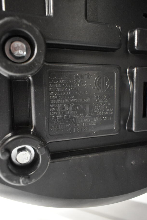 Cuisinart ICL-100 Chrome Finish Countertop Ice Cream Maker. 120 Volts, 1 Phase.  - Image 8 of 8