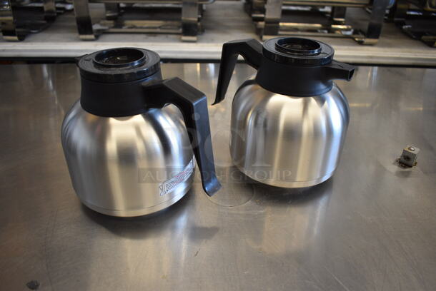 2 Stainless Steel Coffee Pots. 6.5x9x7.5. 2 Times Your Bid!