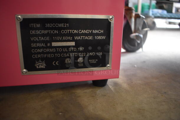 LIKE NEW! Carnival King 382CCME21 Stainless Steel Commercial Countertop Cotton Candy Machine. Unit Was Used a Few Times at a Trade Show as a Demonstration.  110 Volts, 1 Phase. 20.5x20.5x15. Tested and Working! - Image 5 of 6